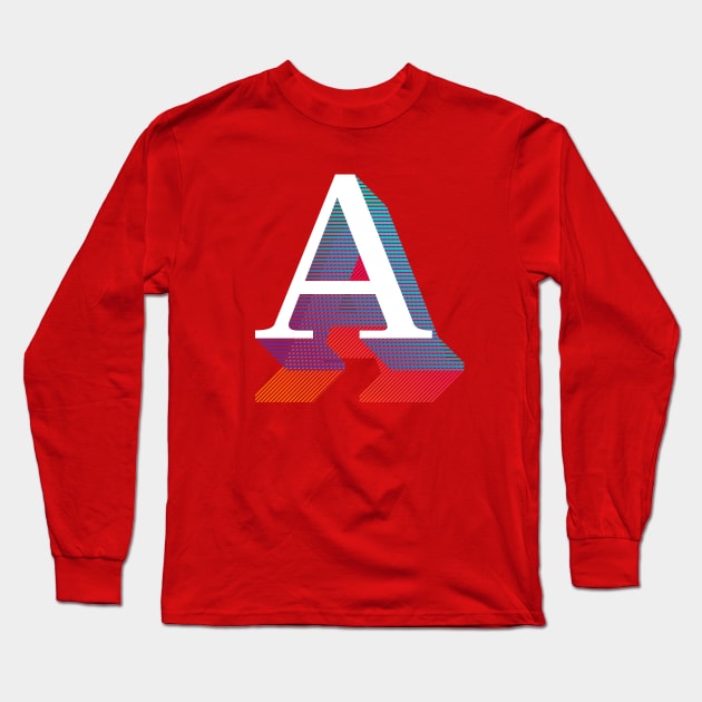 Letter A Long Sleeve T-Shirt by MplusC